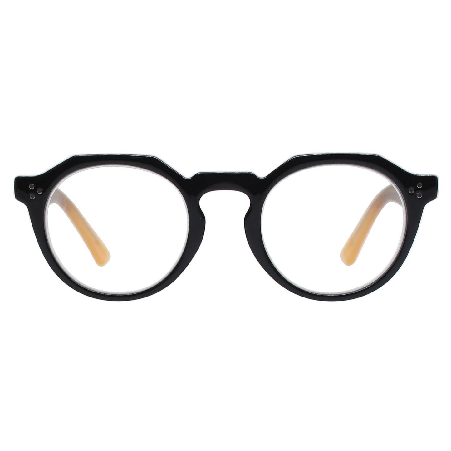 PARKER | Black | Cream Temples | Blue Light: 2.00