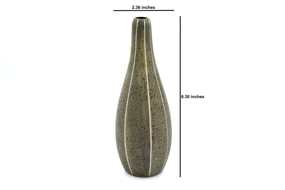 Modo Porcelain Bud Vase, Olive & Cream