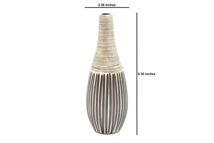Modo Porcelain Bud Vase, Brown and Cream