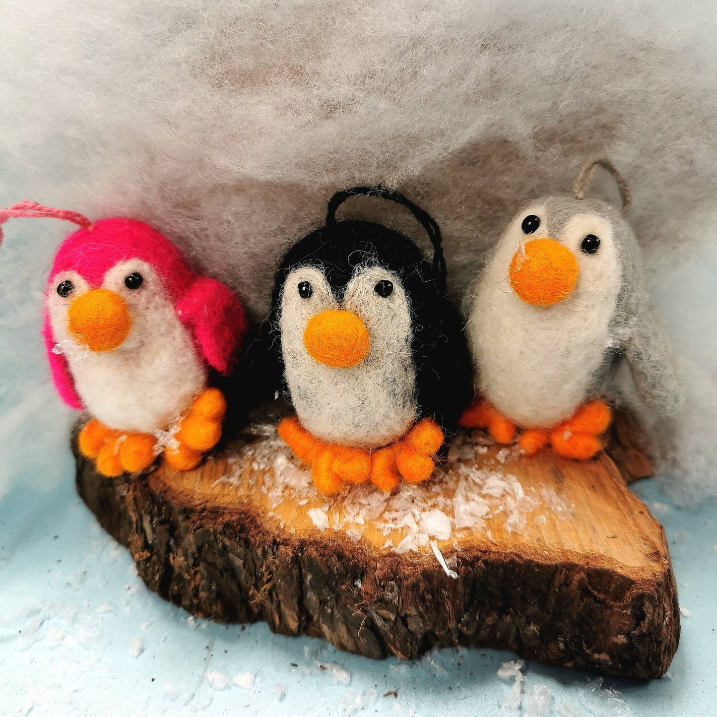 Handmade Felt Christmas Baby Penguin Black Decoration: Black