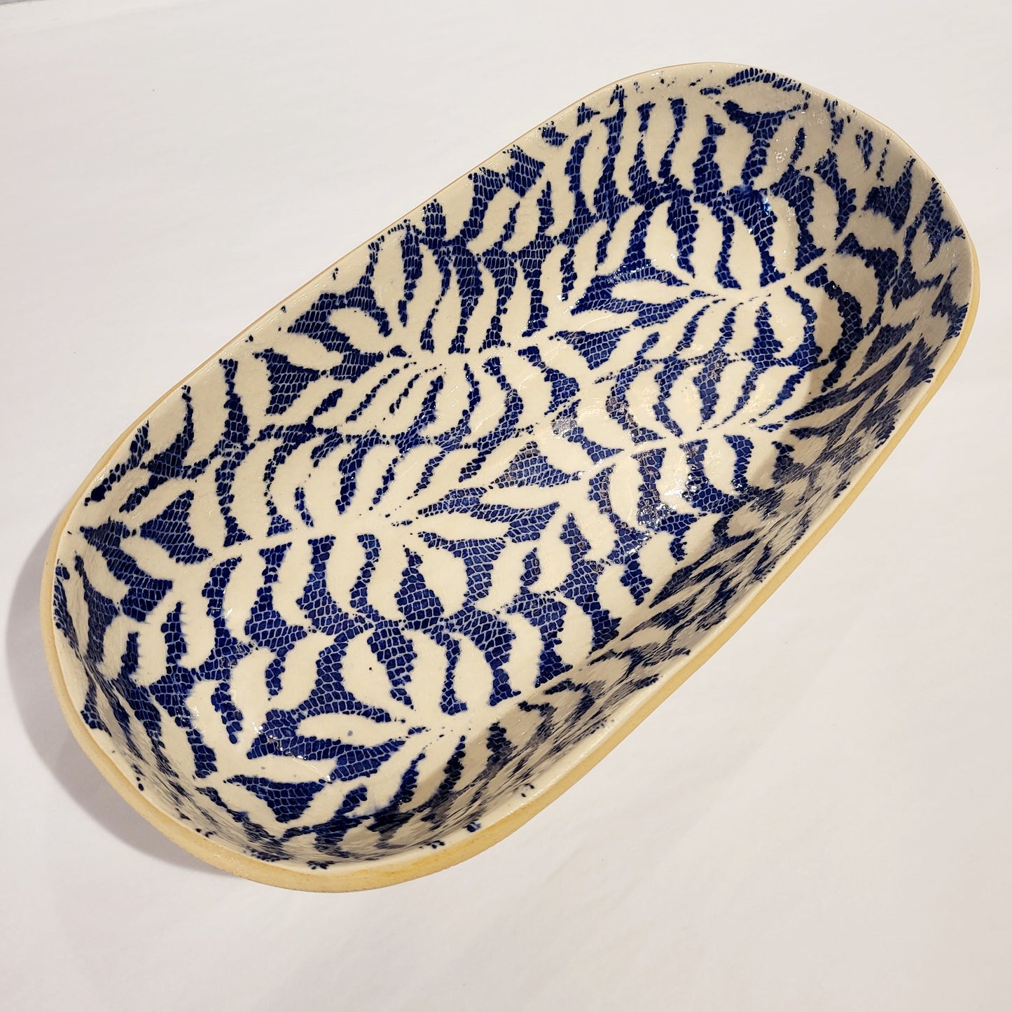 Terrafirma Ceramics - Cobalt Fern Bread Basket