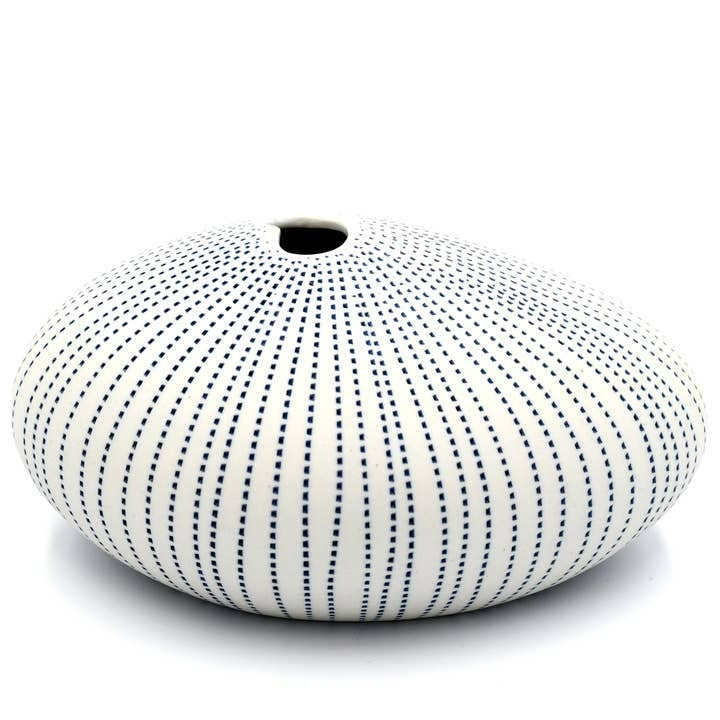Pebble Blue & White Large Dots Porcelain Bud Vase - r. h. ballard shop & gallery