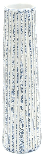 Koza Blue & White Stripe Porcelain Bud Vase, 8" - r. h. ballard shop & gallery