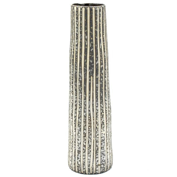 Koza Medium Tan and Cream Porcelain Bud Vase