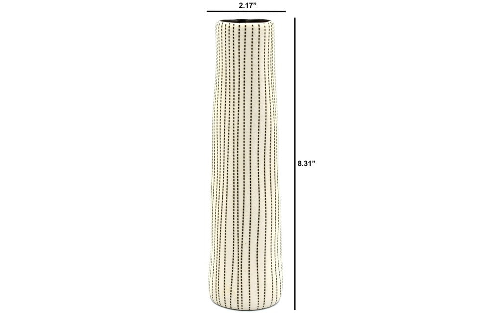 Koza Brown & Cream Dots Porcelain Bud Vase