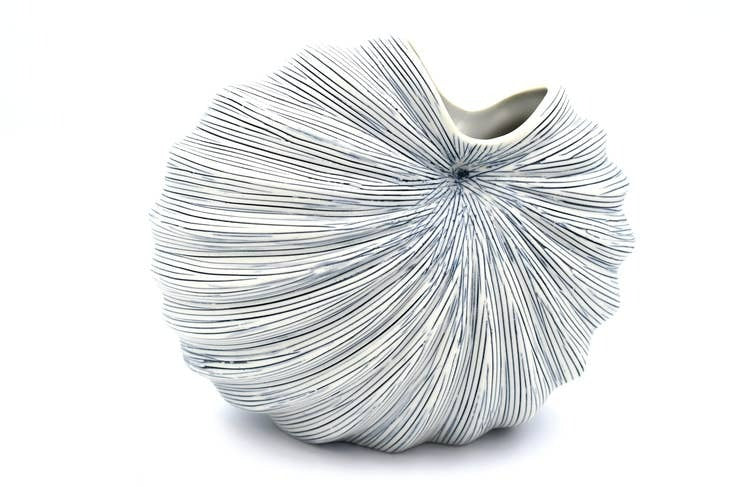 Small Palm Blue & White Vase