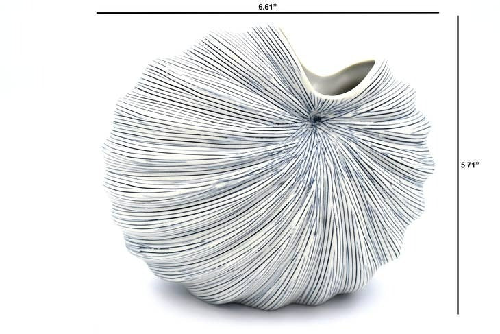 Small Palm Blue & White Stripes Vase