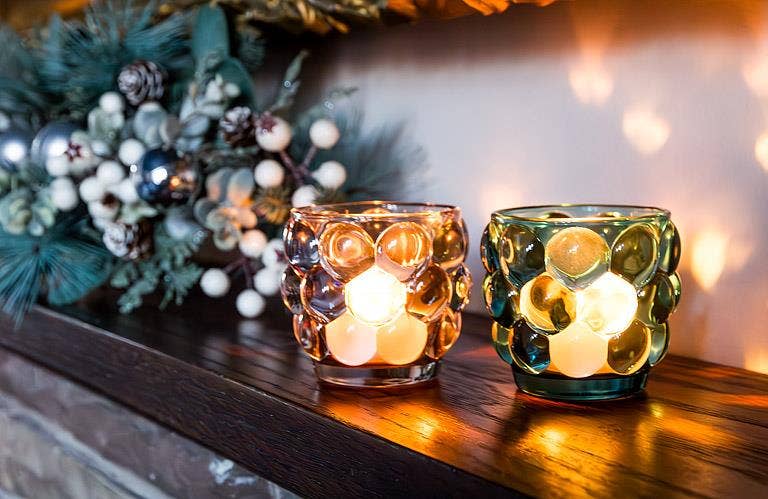 Small Bubble Votive-3"D: Amber