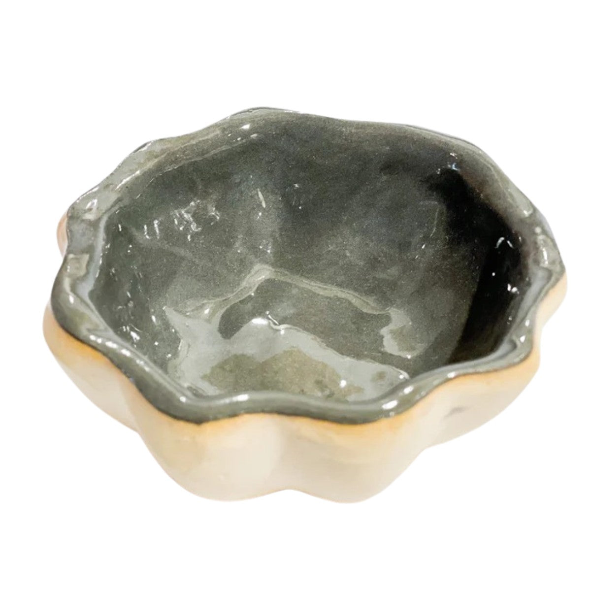 Charcoal Mini Scallop Bowl, 3.5in x 1.5in
