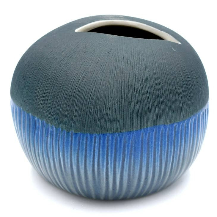Pebble Art Blue Two Tone Porcelain Bud Vase