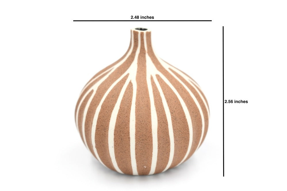Congo Terra Stripe Porcelain Bud Vase