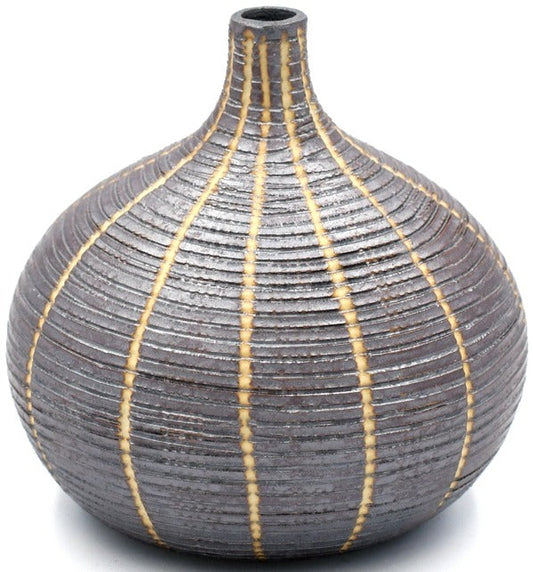 Congo Basket Brown Porcelain Bud Vase