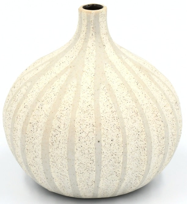 Congo Cream & White Porcelain Bud Vase