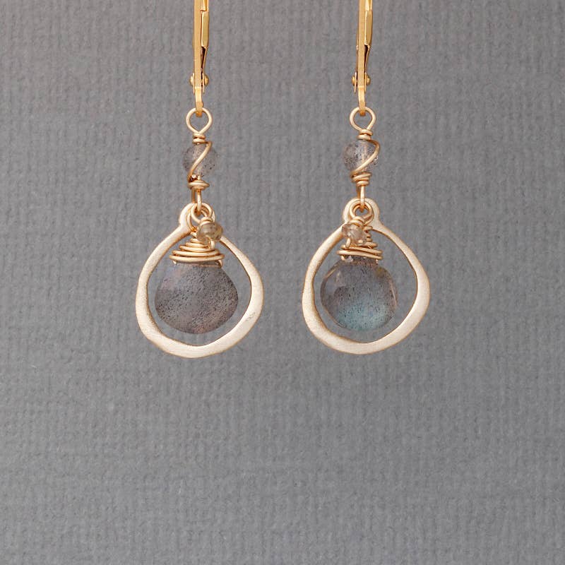 14k Gold Filled Labradorite Briolette Earrings