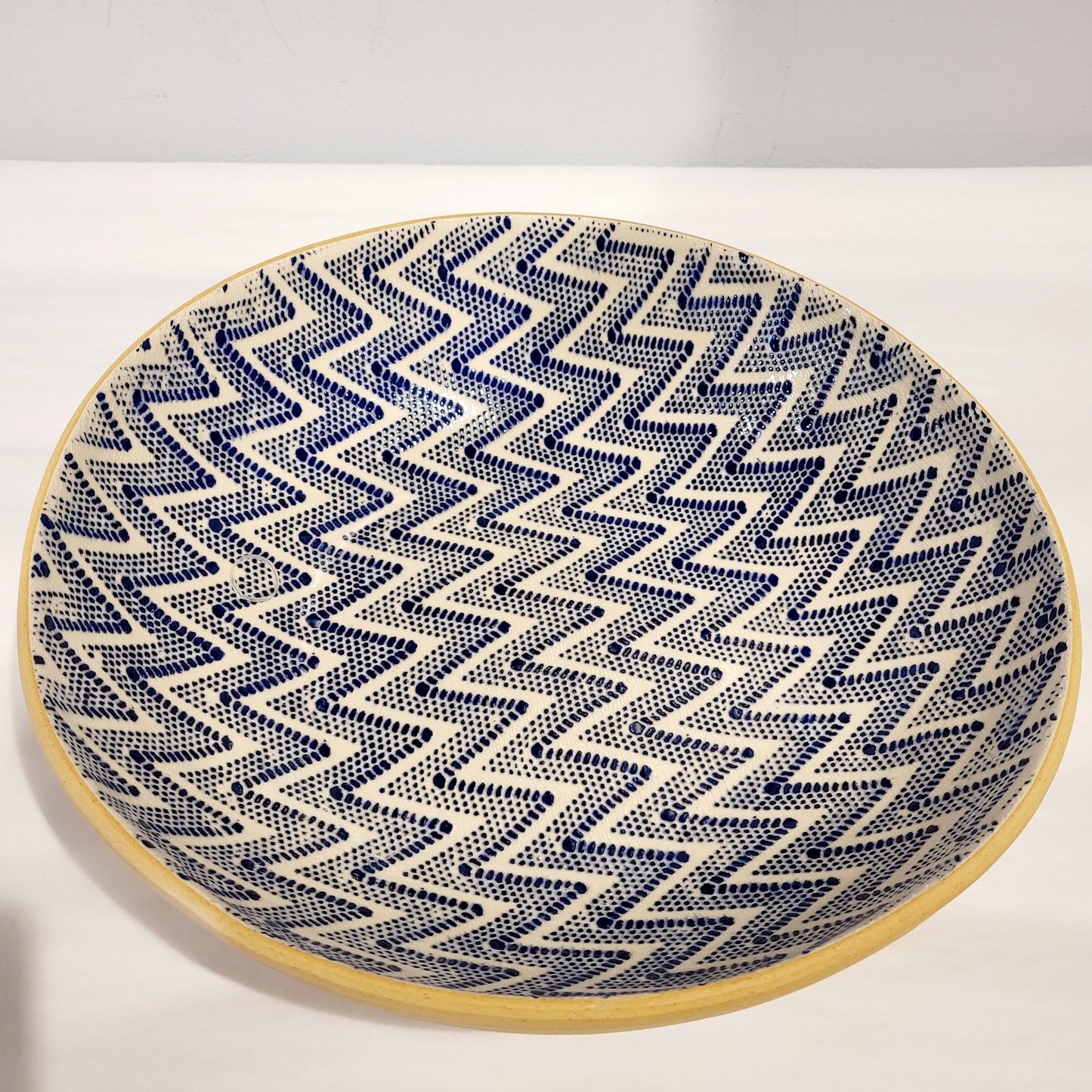 Terrafirma Ceramics - Cobalt Chevron Medium Fruit Bowl