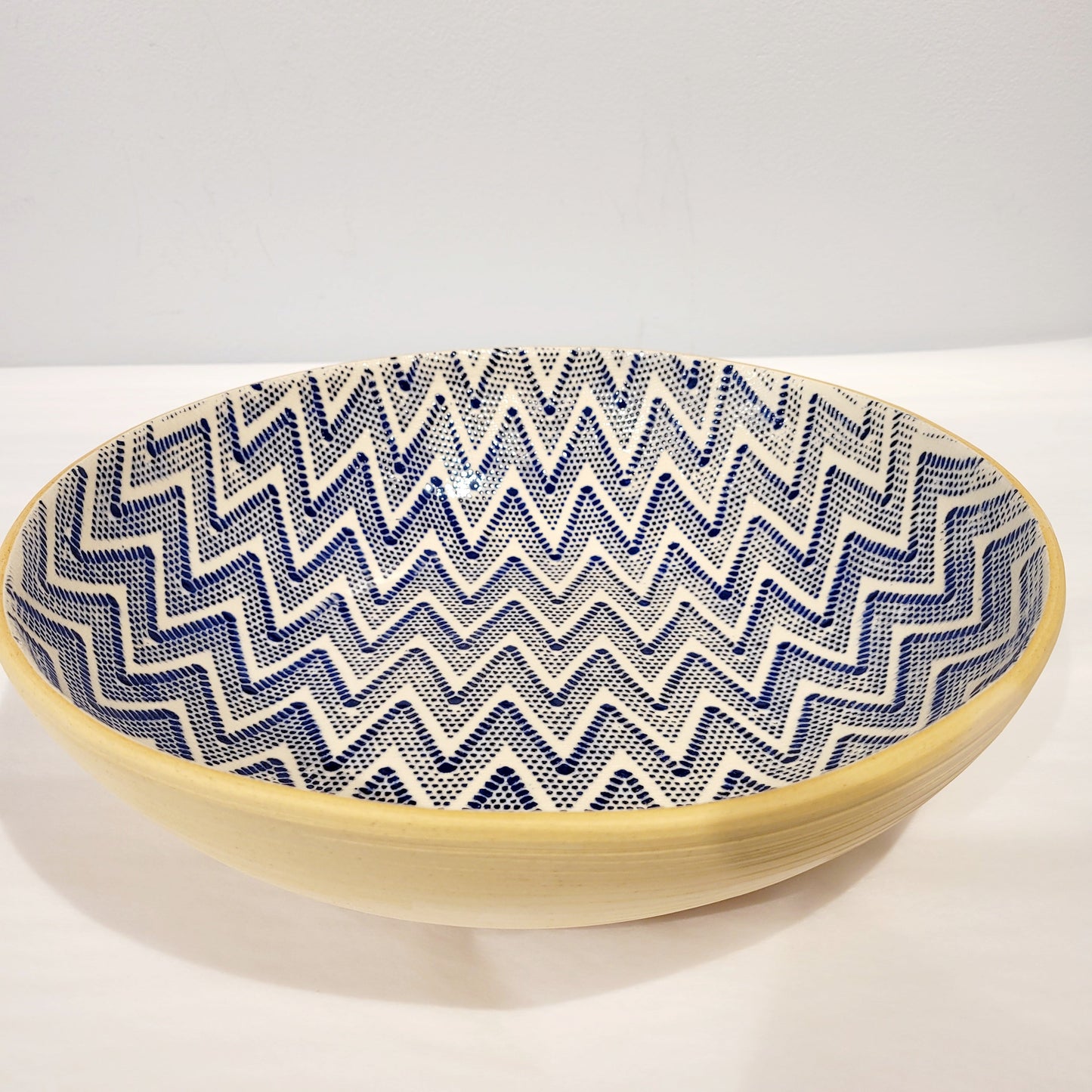 Terrafirma Ceramics - Cobalt Chevron Medium Fruit Bowl