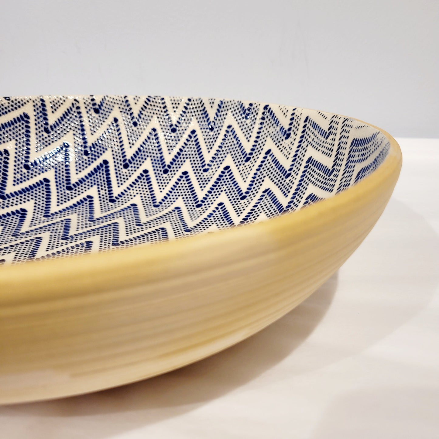 Terrafirma Ceramics - Cobalt Chevron Medium Fruit Bowl