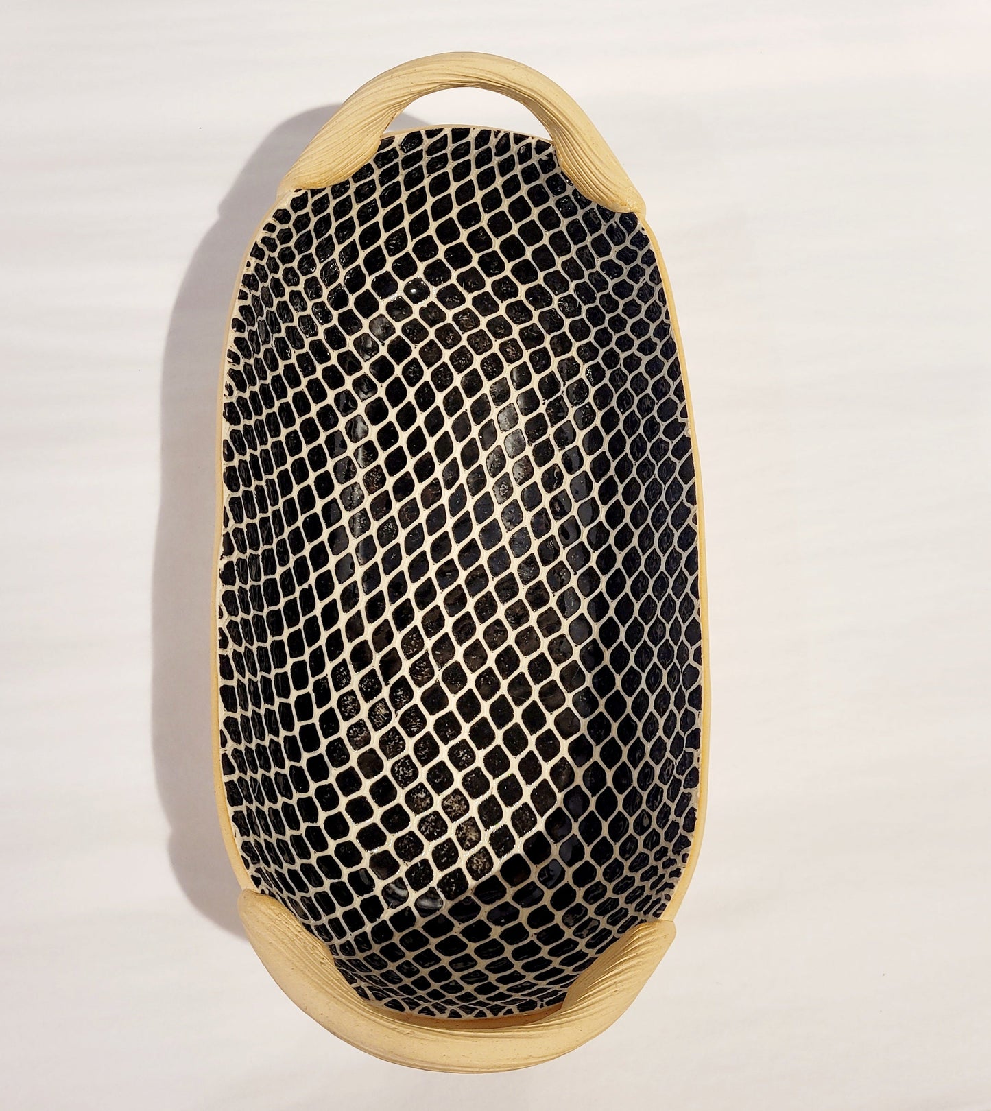 Terrafirma Ceramics - Black Taj Bread Basket with Handles