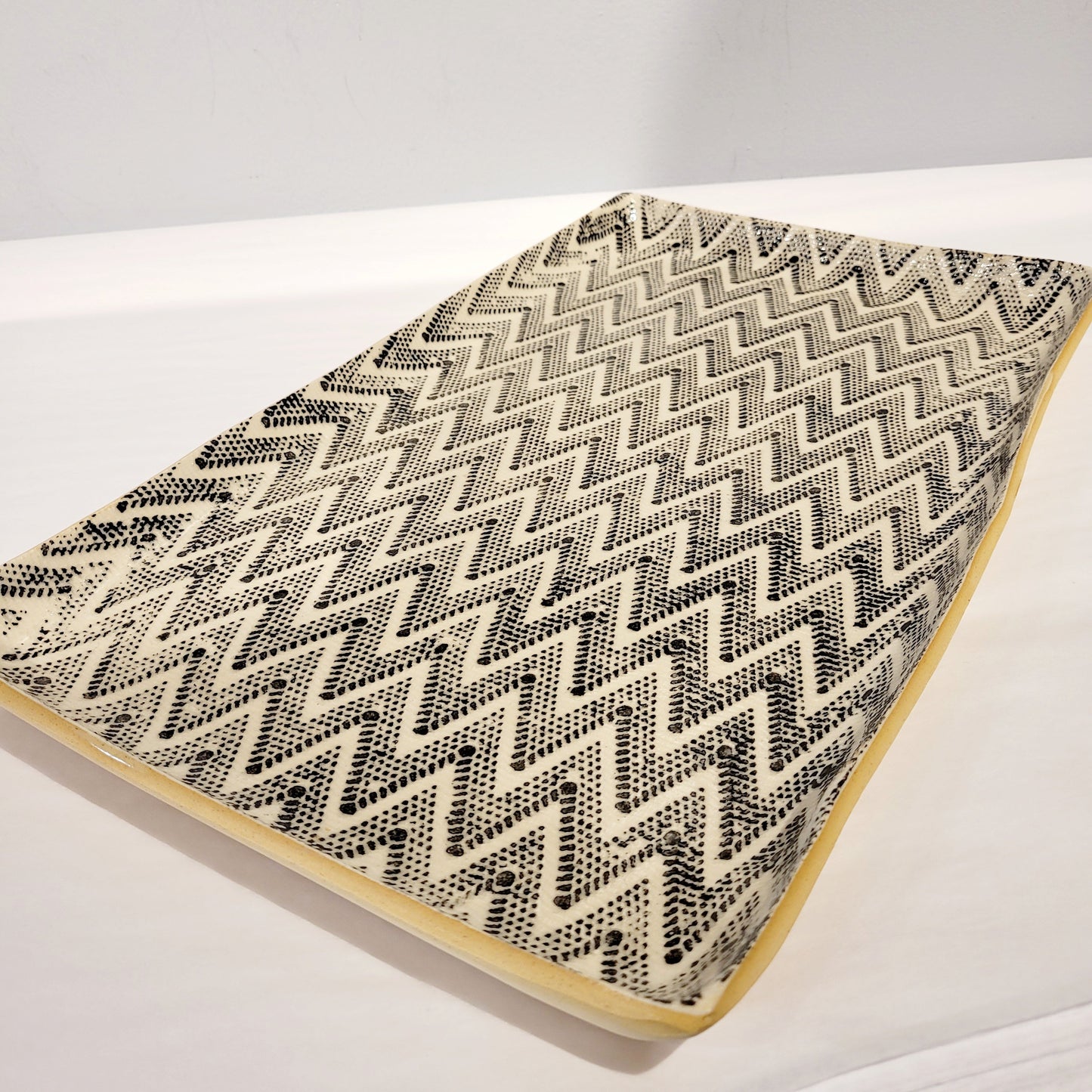 Terrafirma Ceramics - Black Chevron Large Stacking Tray