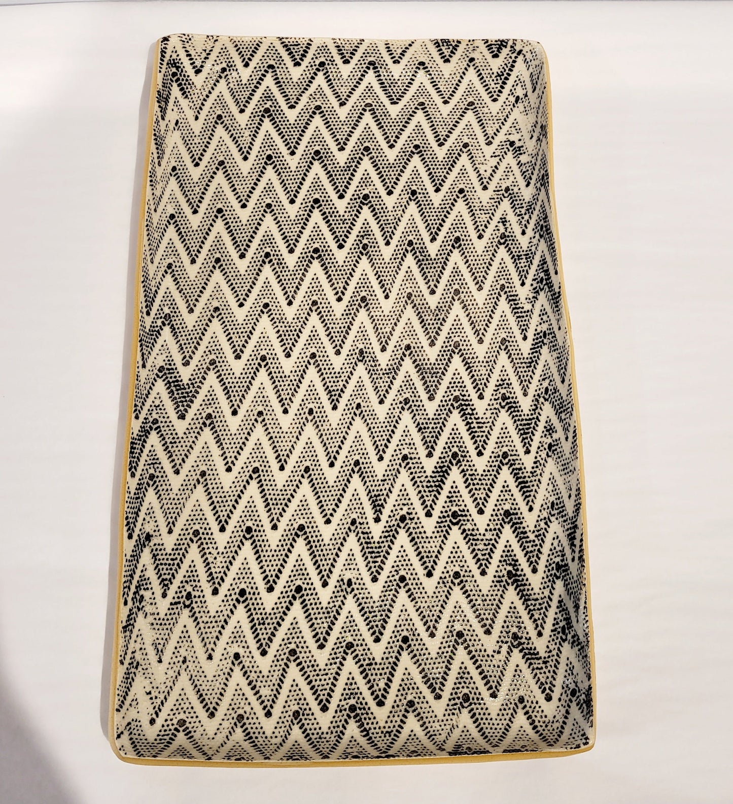 Terrafirma Ceramics - Black Chevron Large Stacking Tray