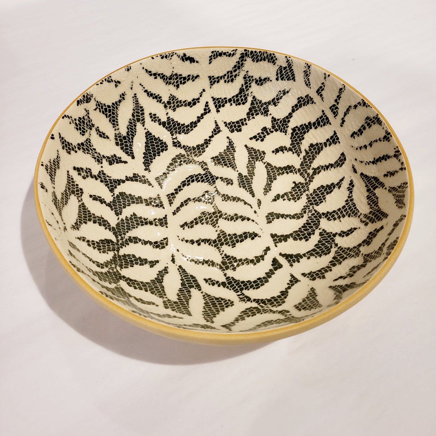Terrafirma Ceramics - Green Pine Fern 8” Serving Bowl