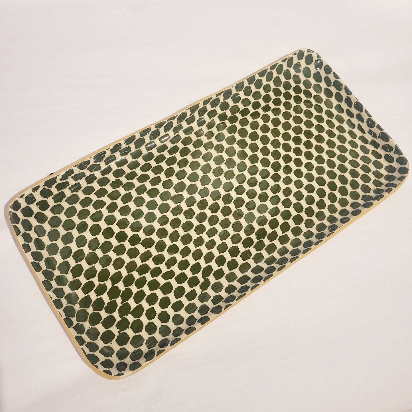 Terrafirma Ceramics - Green Pine Dot Tasting Tray