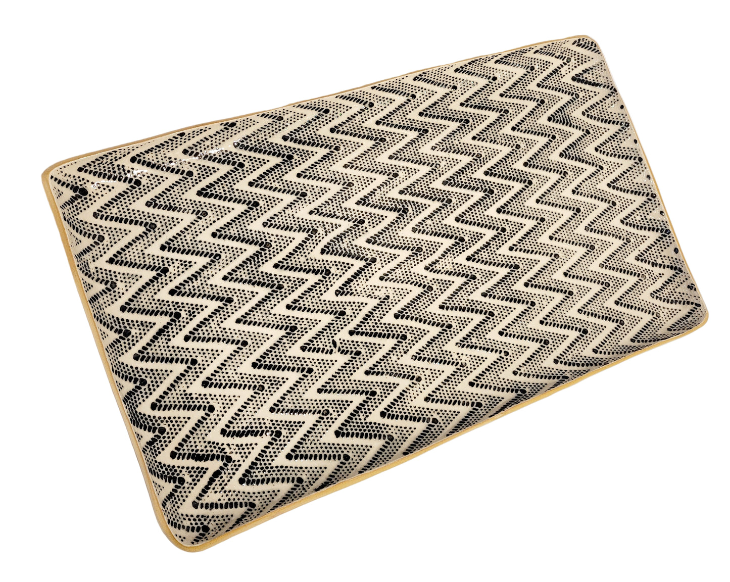 Terrafirma Ceramics - Black Chevron Large Stacking Tray