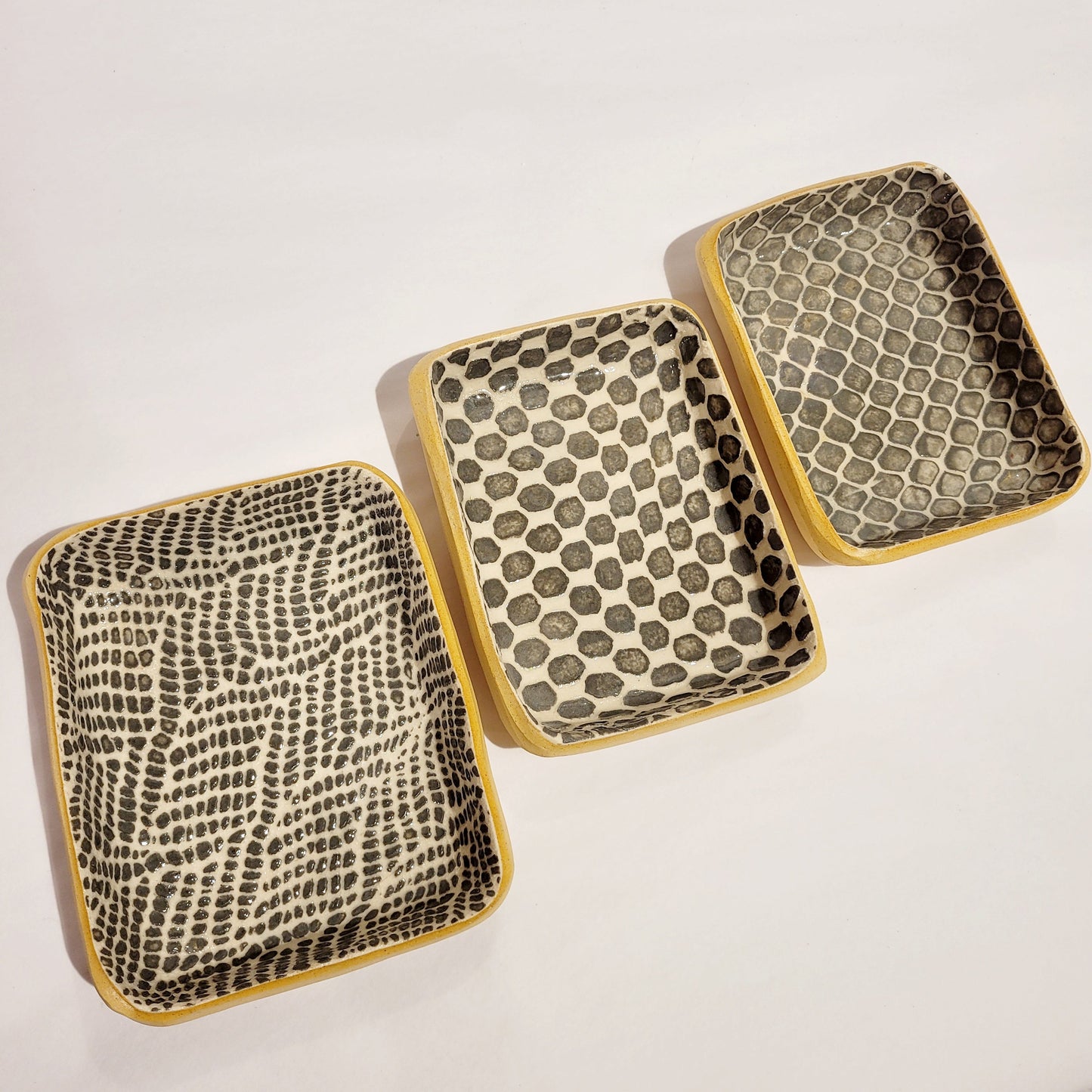 Terrafirma Ceramics - Charcoal Tasting Trio Rectangular Dips