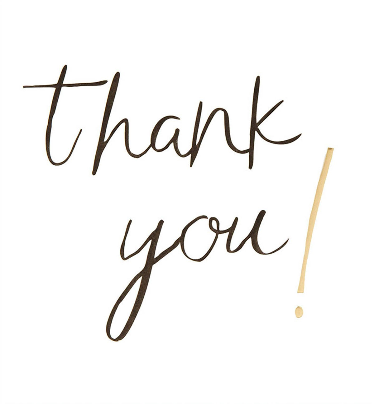 THANK YOU BLACK TEXT GREETING CARD CAROLINE GARDNER