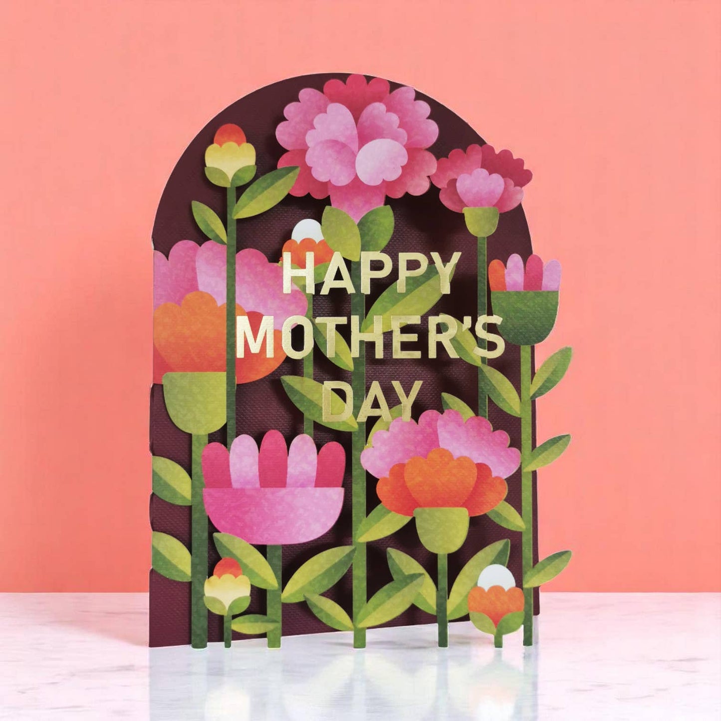 MOTHER'S DAY DIECUT PINK FLOWERS GREETING CARD ALLJOY DESIGN - r. h. ballard shop & gallery