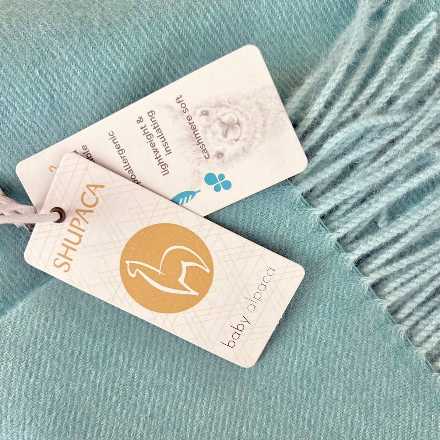 Baby Alpaca Throw - Sea Glass