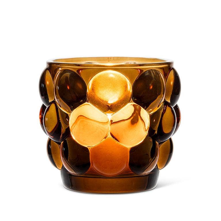 Small Bubble Votive-3"D: Amber