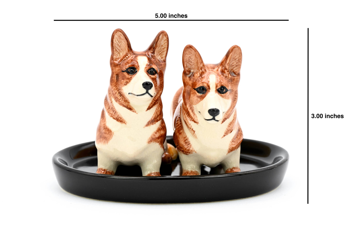 SALT AND PEPPER SHAKER Brown Corgi