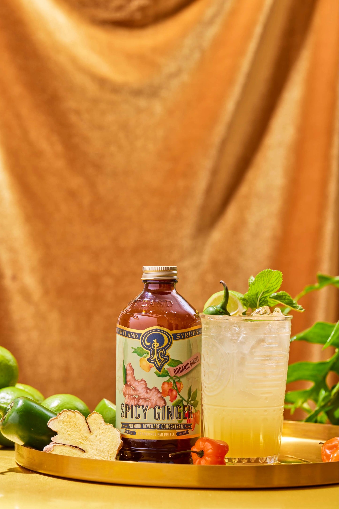 Spicy Ginger Syrup 12oz - cocktail / mocktail beverage mixer