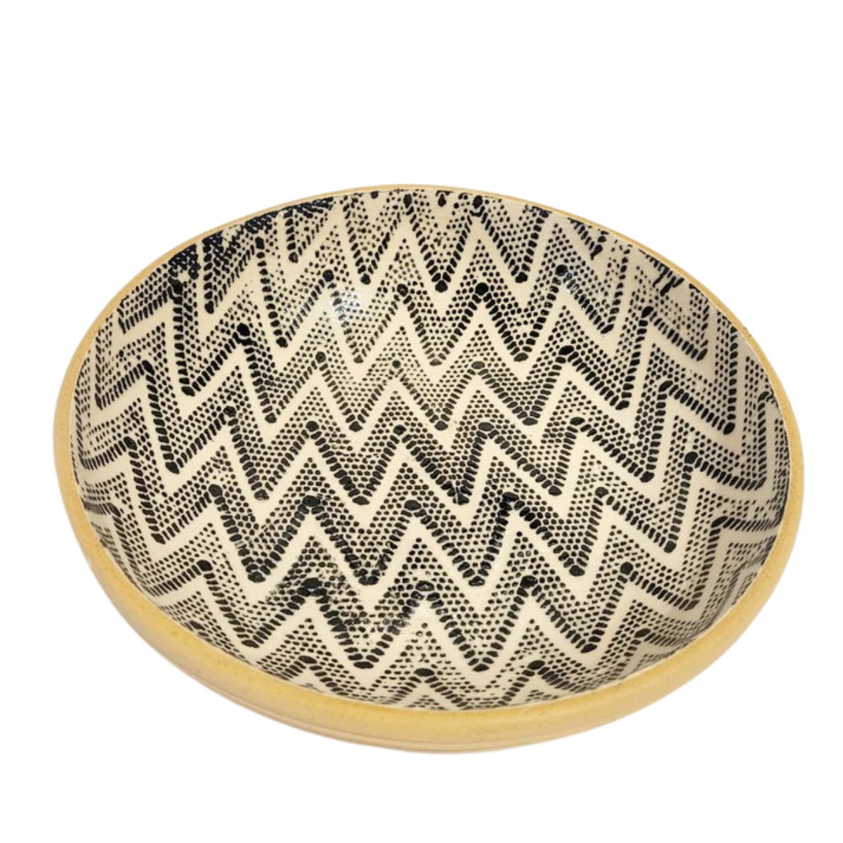 Black Chevron Bowl, 8in x 2in