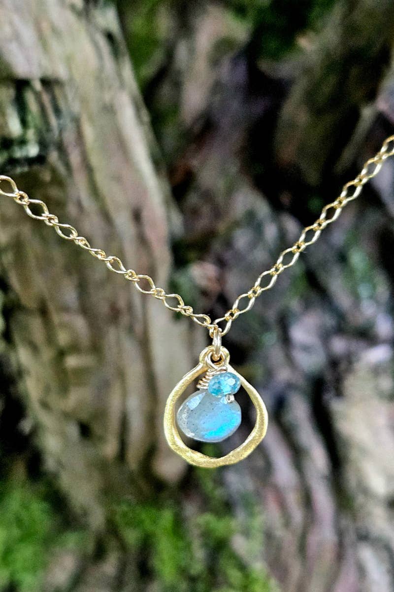 14k Gold Filled Labradorite Briolette Earrings