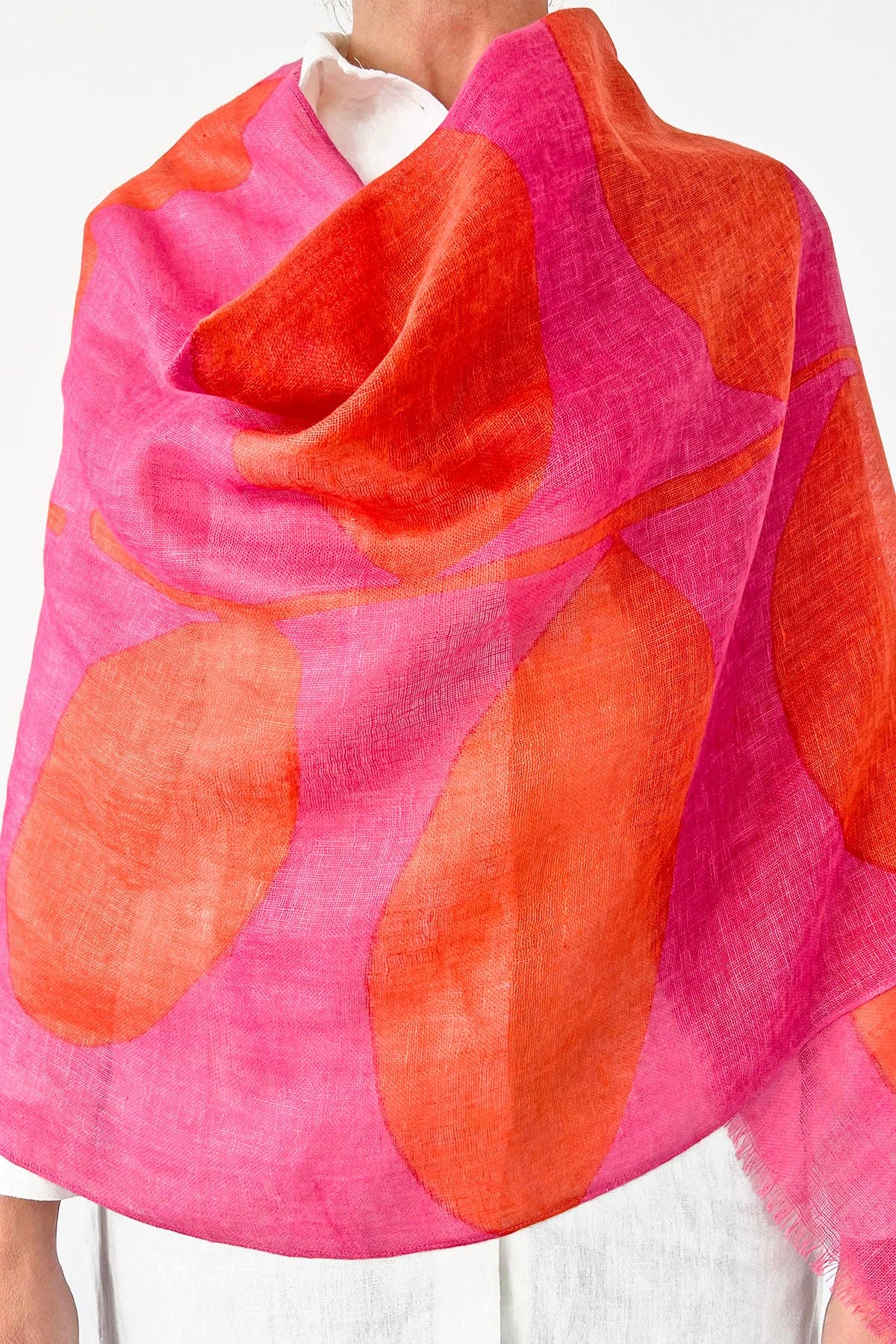 Linen Scarf: Plant Pink/Orange