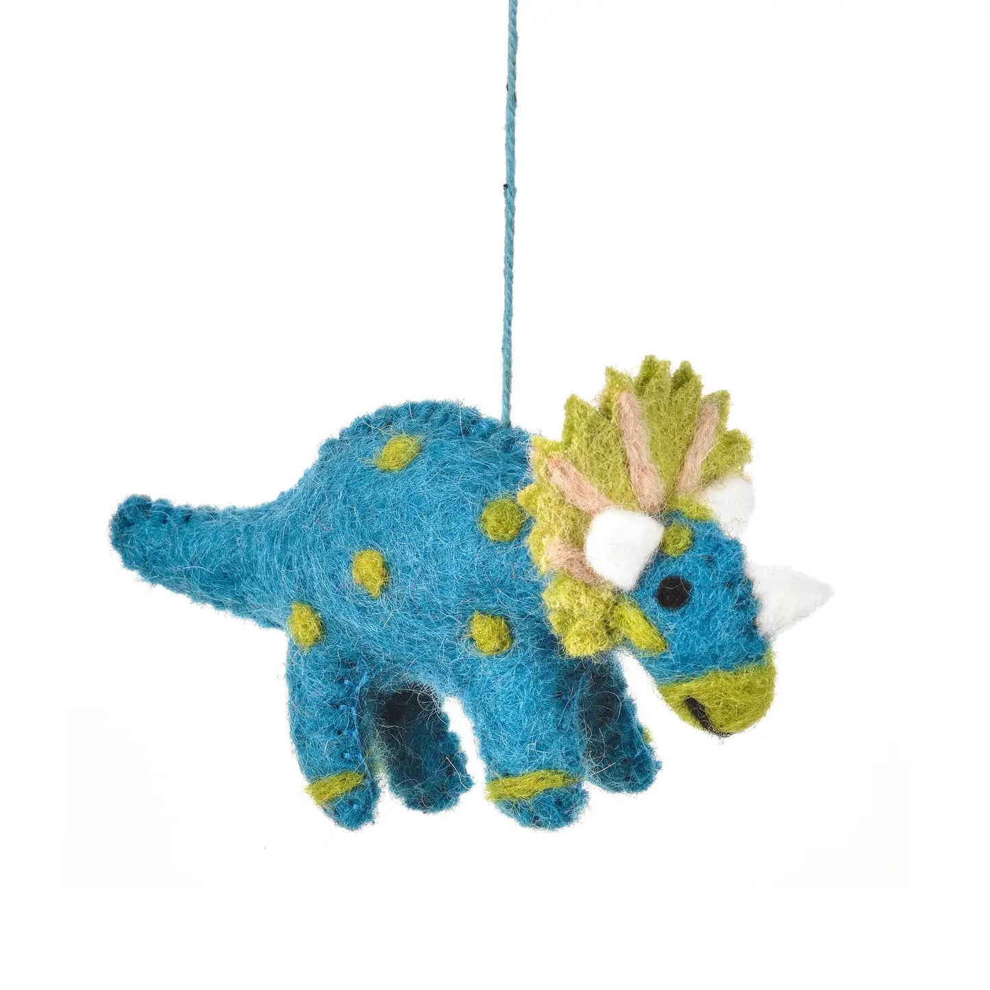 Handmade Tommy Triceratops Felt Ornament