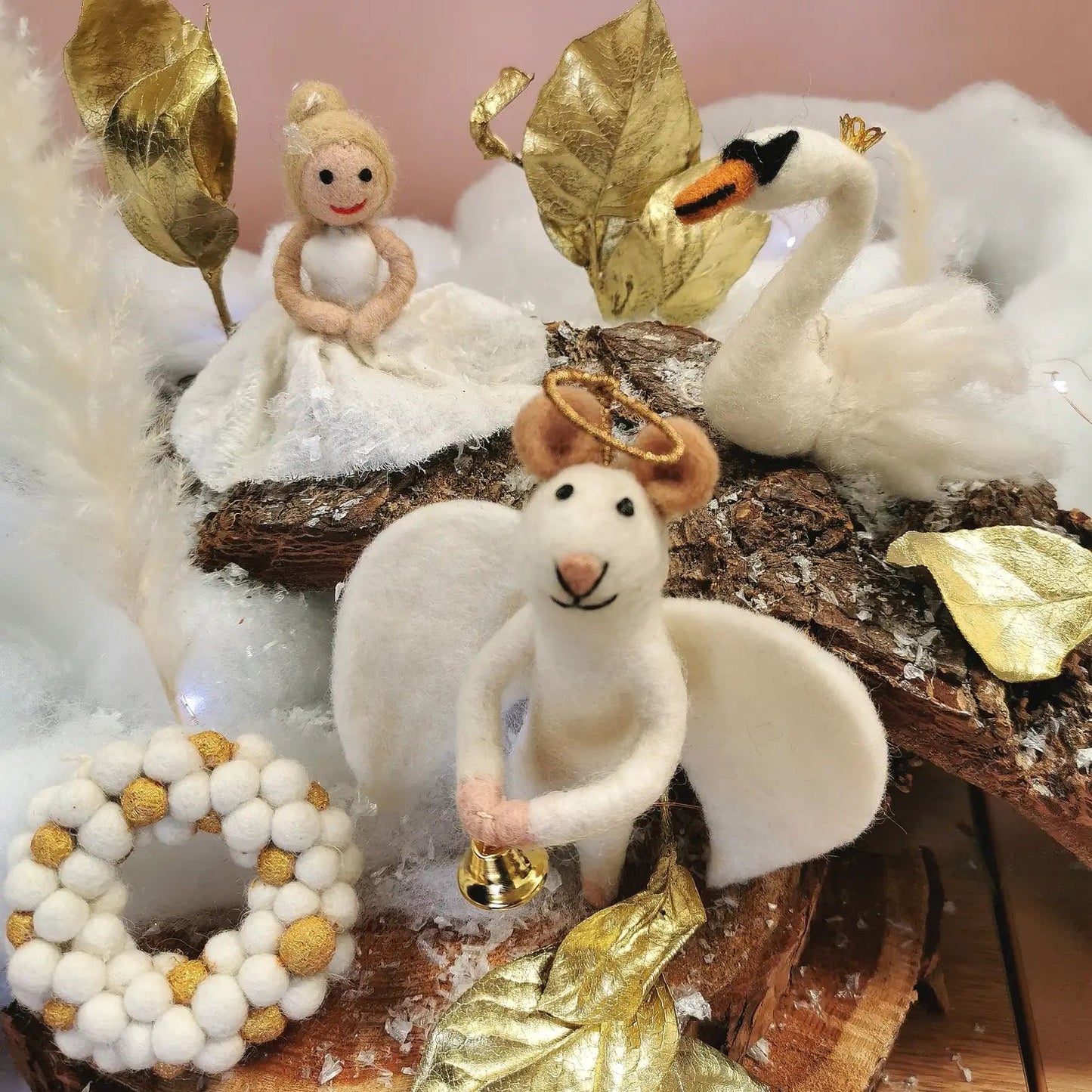 Handmade Angelica Mouse Felt Ornament