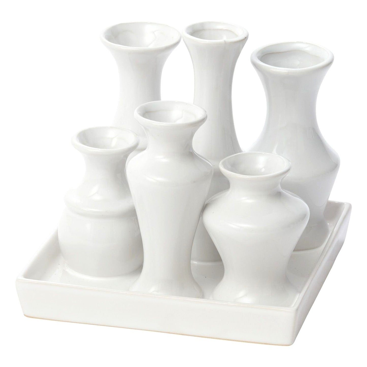 Charlie Ceramic Bud Vases on Tray, Small