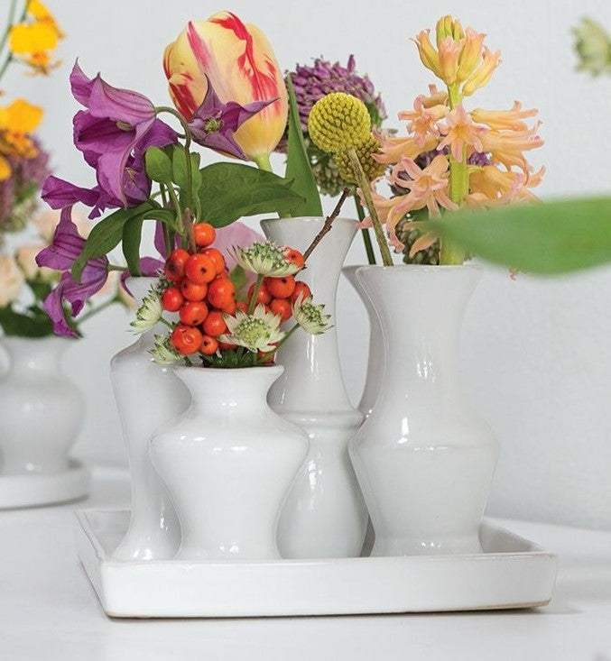 Charlie Ceramic Bud Vases on Tray, Small