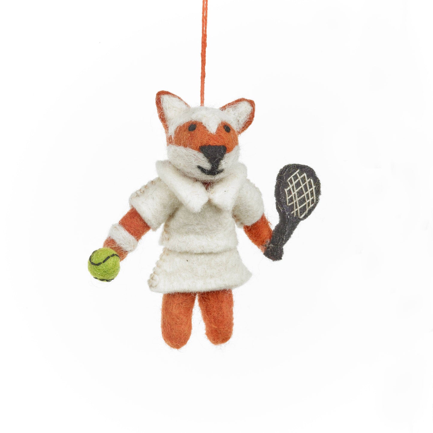 Handmade Felt Wimbledon Fox Hanging Tennis Dec