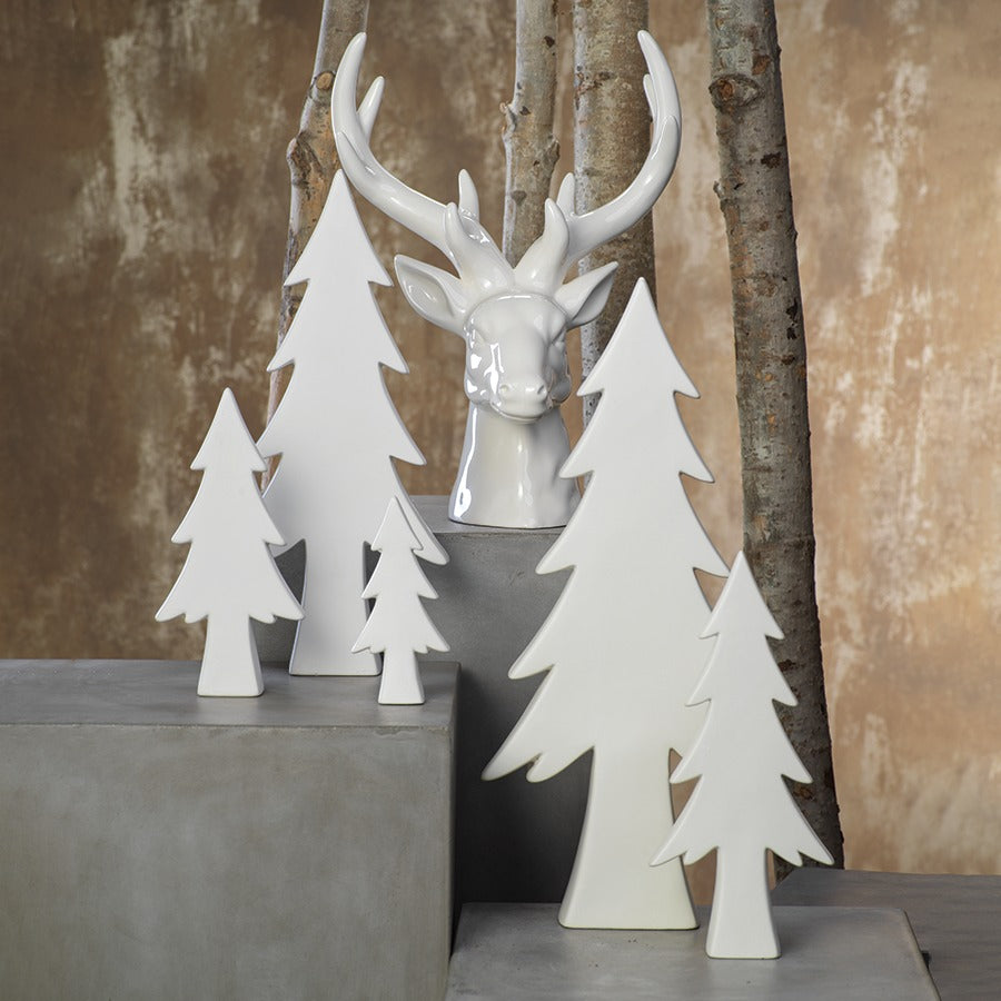 Medium Matte White Ceramic Tree
