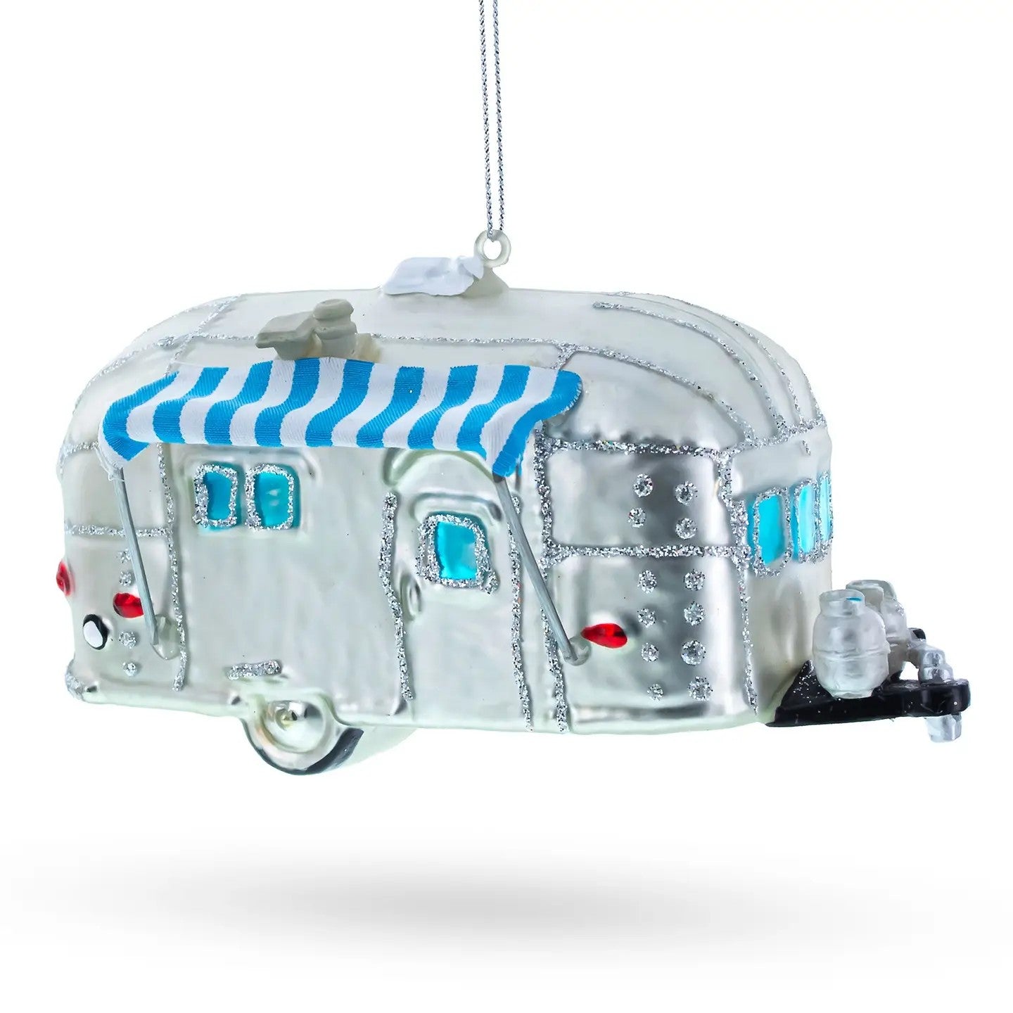 Camper Trailer Glass Ornament