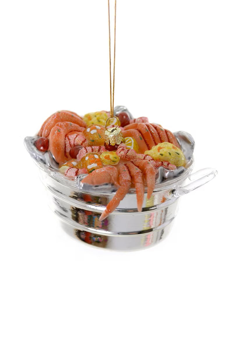 Crab Broil Glass Ornament