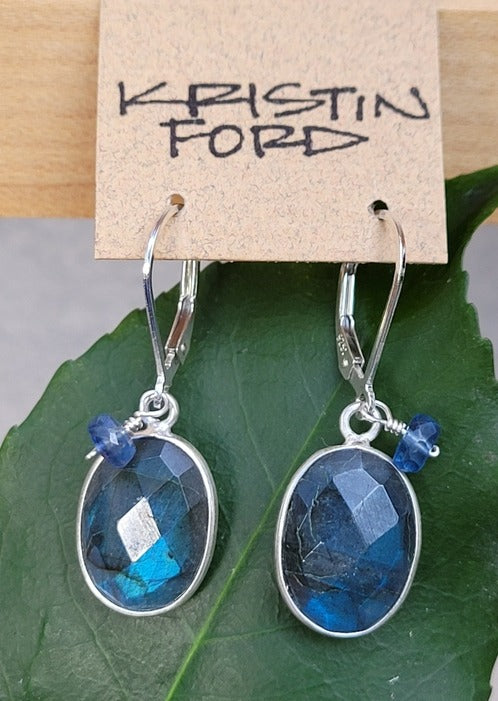 Labradorite & Kyanite Earrings