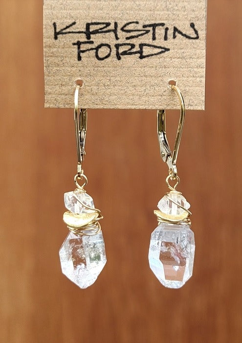 Herkimer Diamond Nugget Earrings