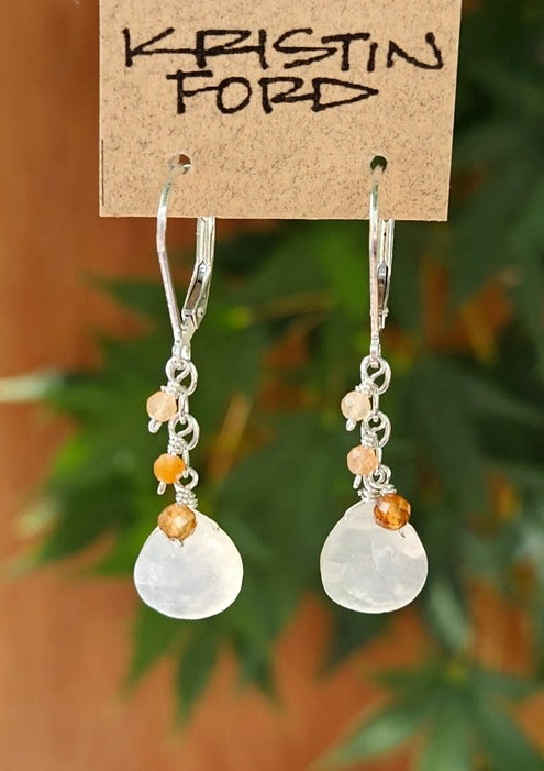Hessonite & Moonstone Earrings