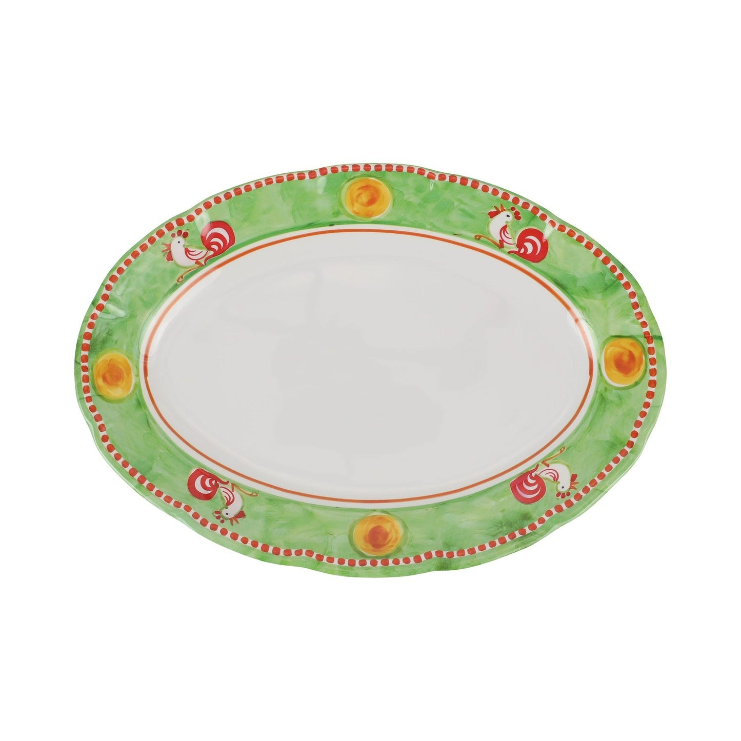 Melamine Campagna Gallina Green Oval Platter