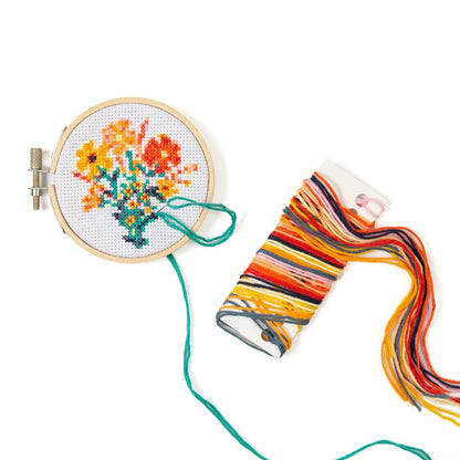 Flowers Bouquet Mini Cross Stitch Embroidery Kit